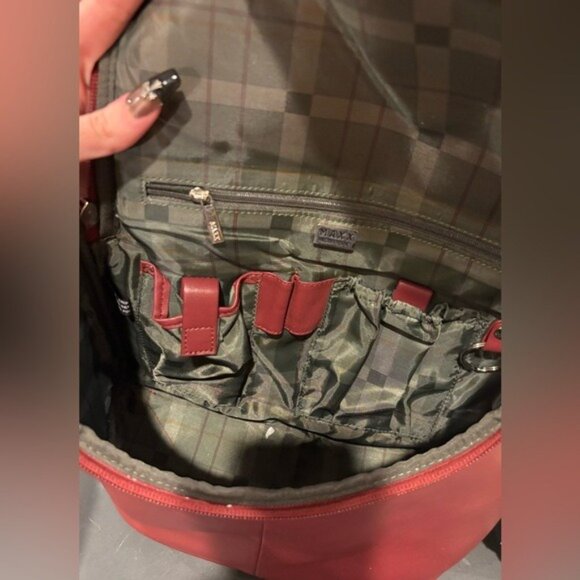 Vintage Red Maxx New York Soft Leather‎ Organizer Zip Top Bag Purse NWT - Picture 5 of 10